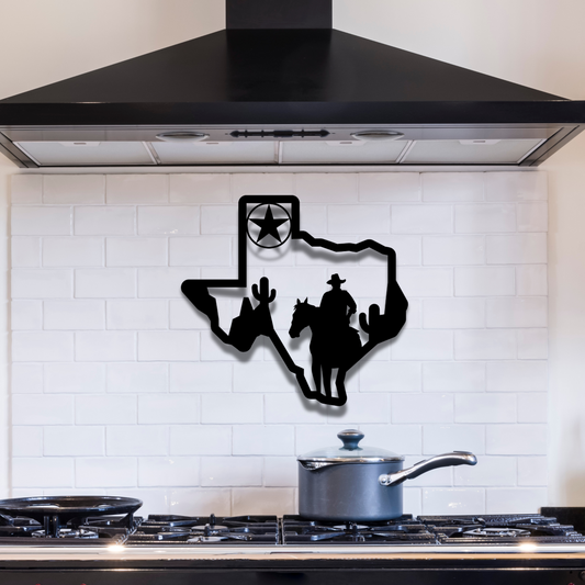 Texas Map Cowboy