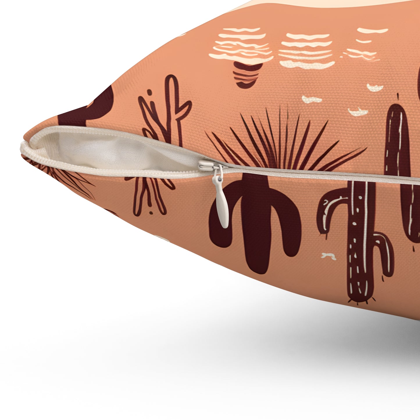 Desert Cactus Square Pillow — Southwestern Boho