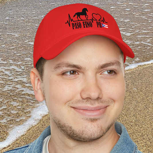 Paso Fino PR Horse Heartbeat Printed Baseball Cap — Puerto Rico Equestrian Hat