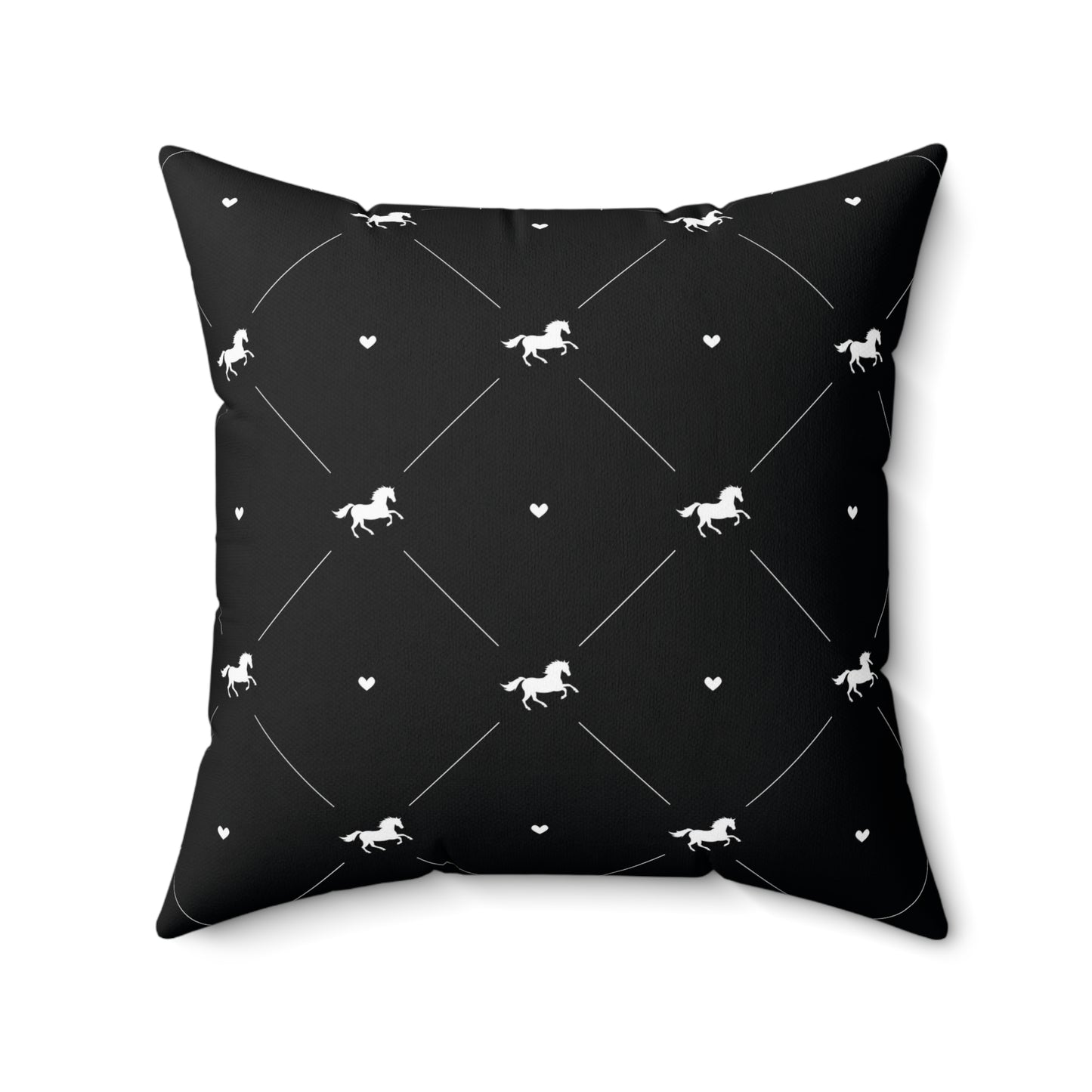 White Horse-Themed Square Pillow