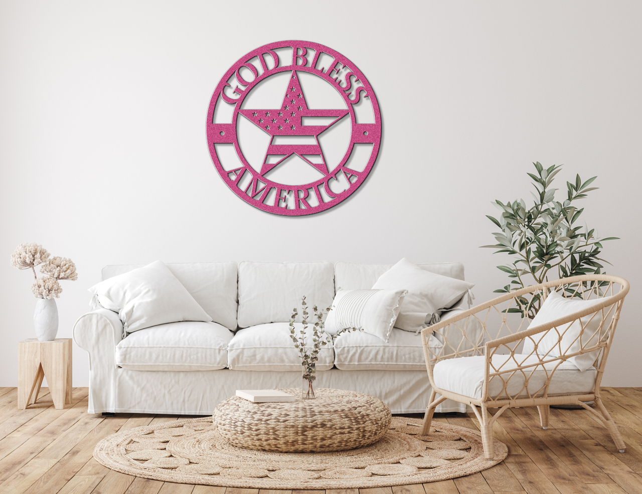God Bless America Metal Sign – Patriotic Wall Art