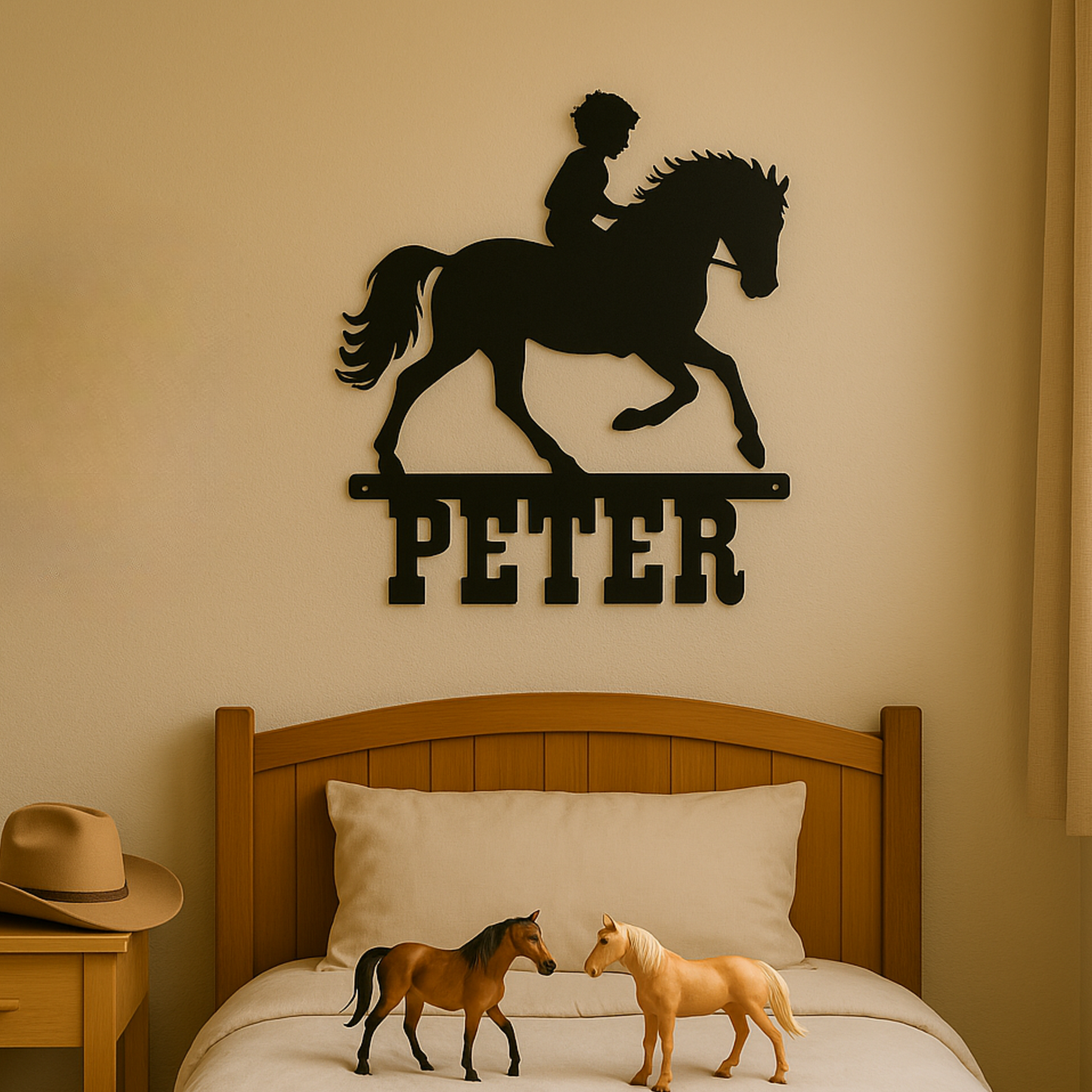 Little Rider Custom Name Sign β Custom Horse Wall Decor
