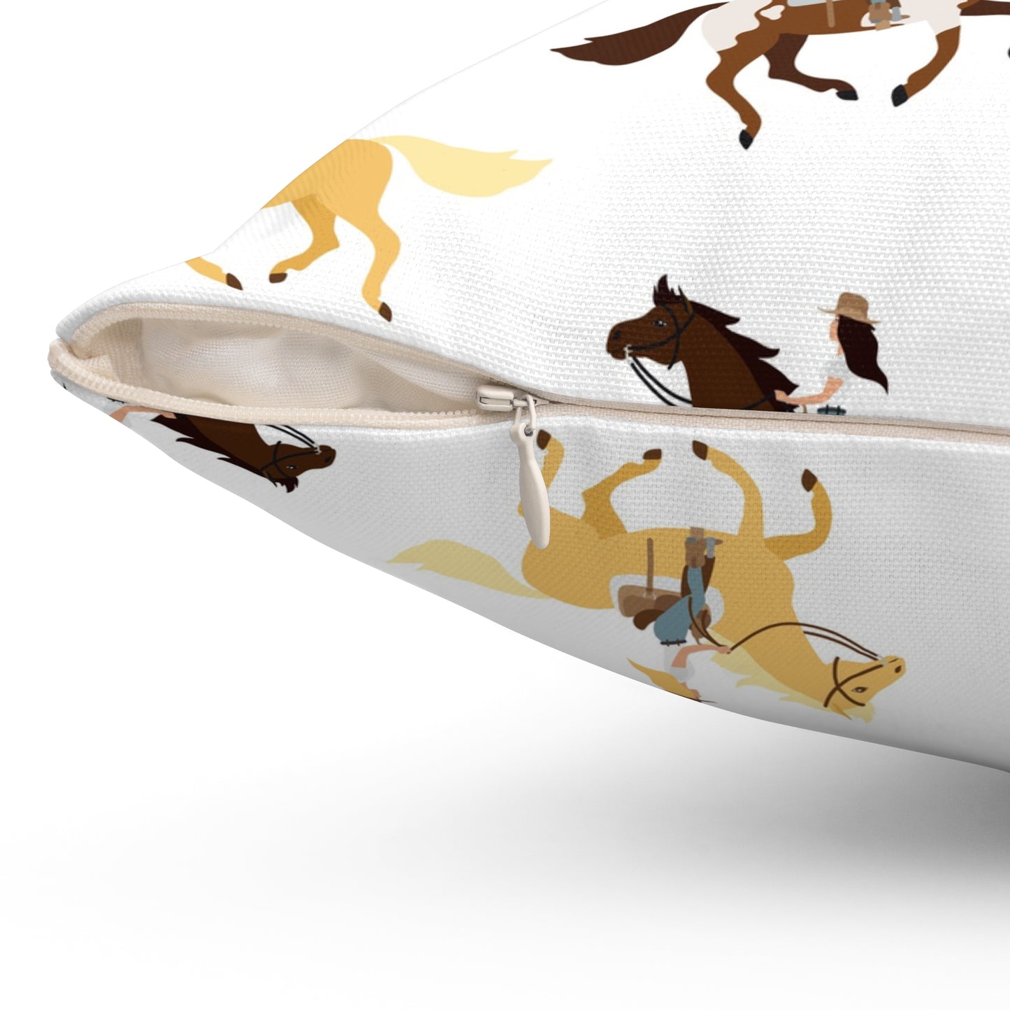 Equestrian-Themed Spun Polyester Square Pillow