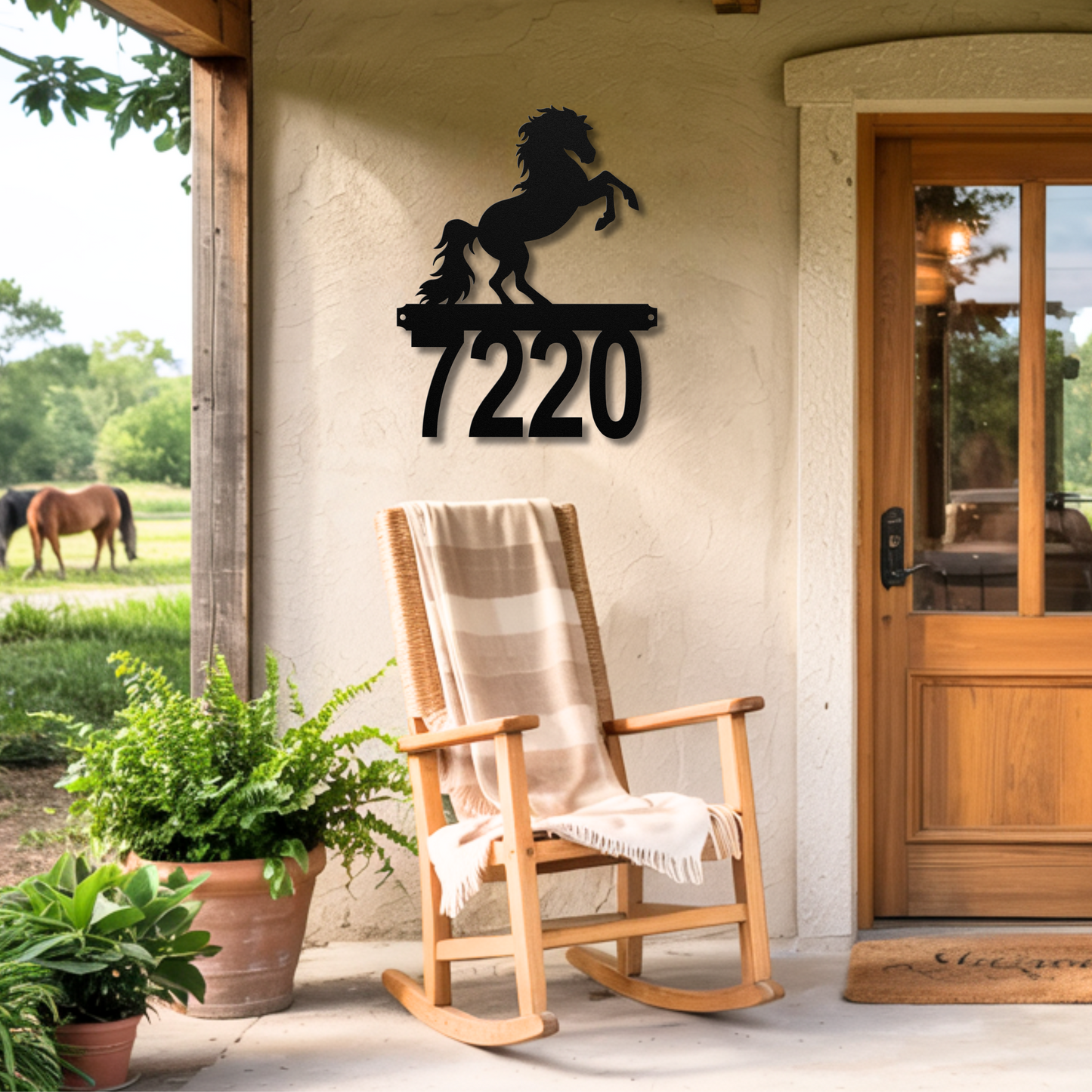Equestrian House Number Sign