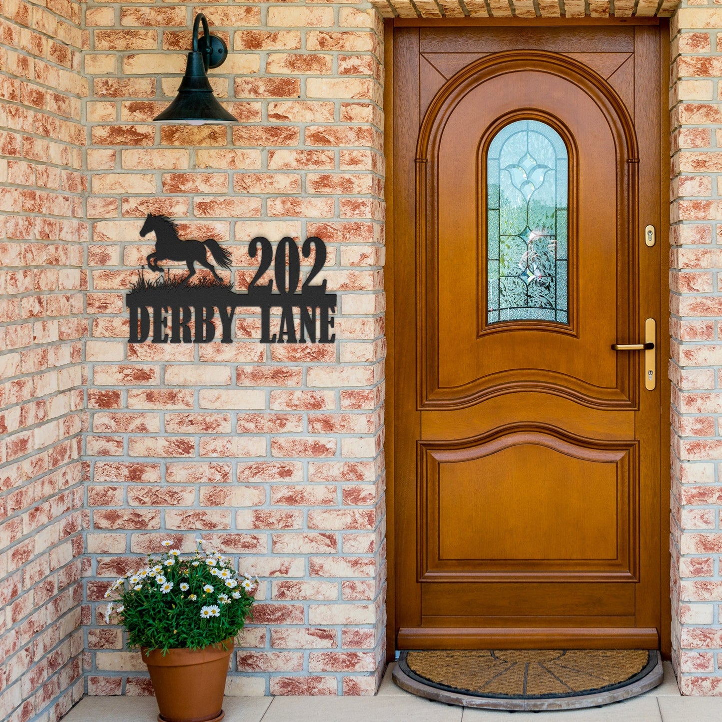 Personalized Galloping Horse Address Sign – Outdoor Metal Decor