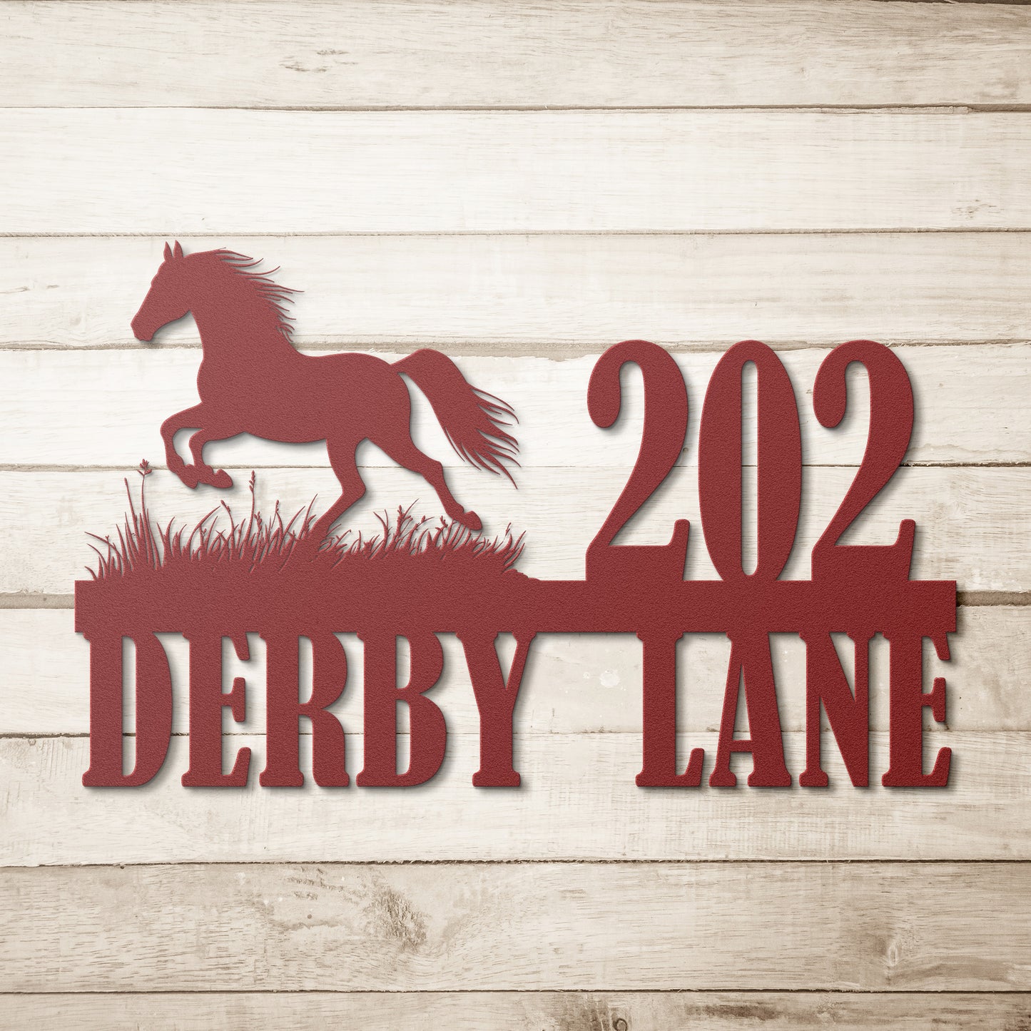 Personalized Galloping Horse Address Sign – Outdoor Metal Decor