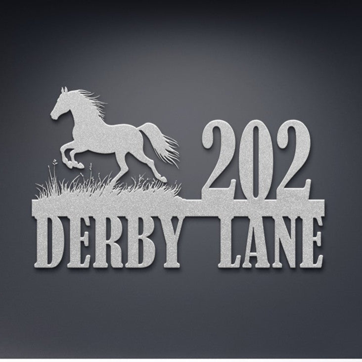 Personalized Galloping Horse Address Sign – Outdoor Metal Decor