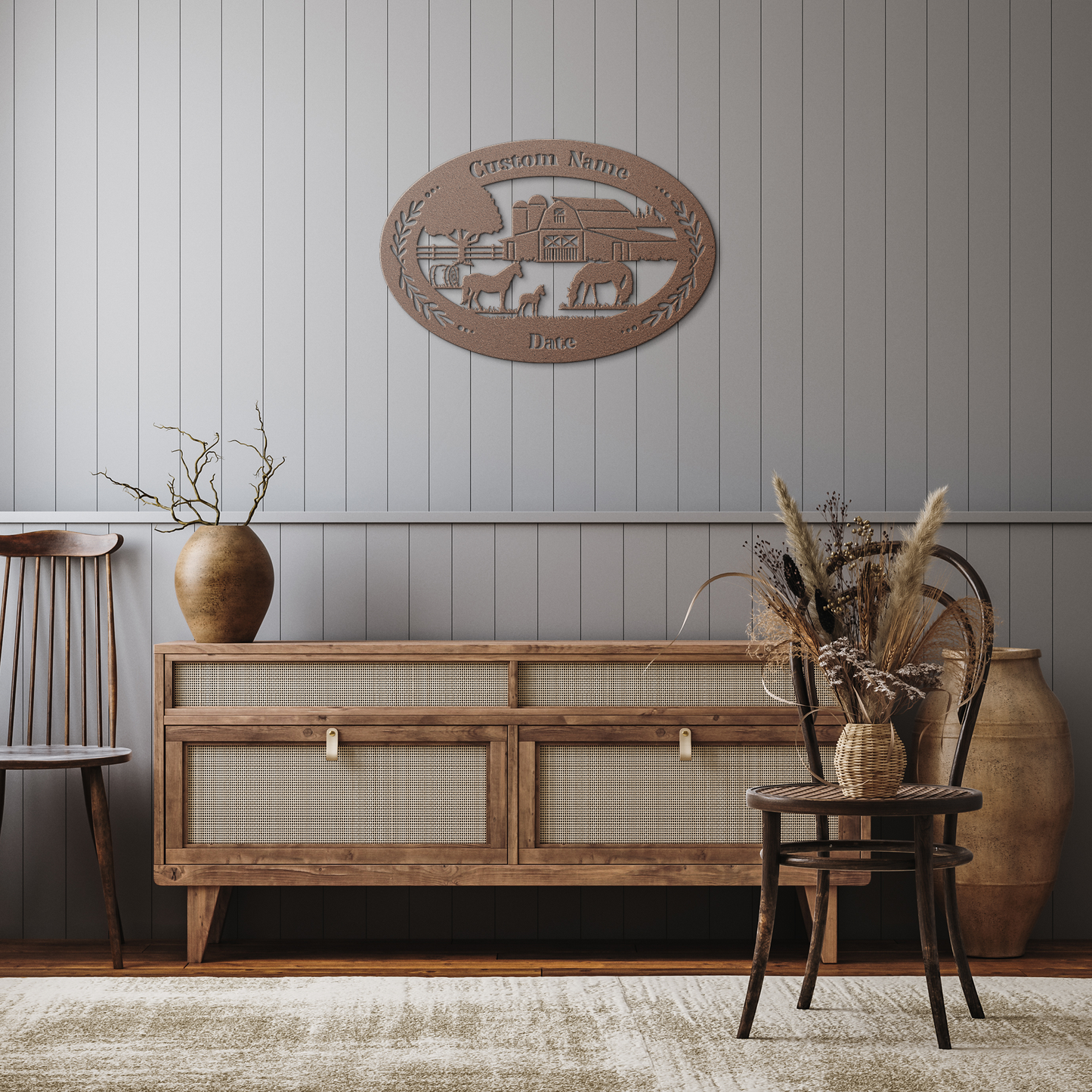 Horse_Farm_Custom_Name_Copper_Rustic_Hallway_Mockup.png
