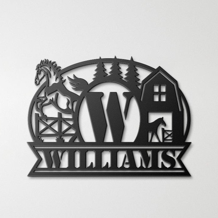 Personalized Horse Farm Metal Sign