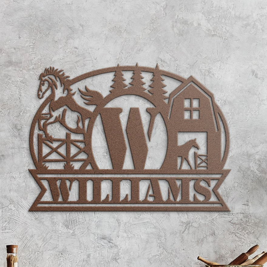 Personalized Horse Farm Metal Sign
