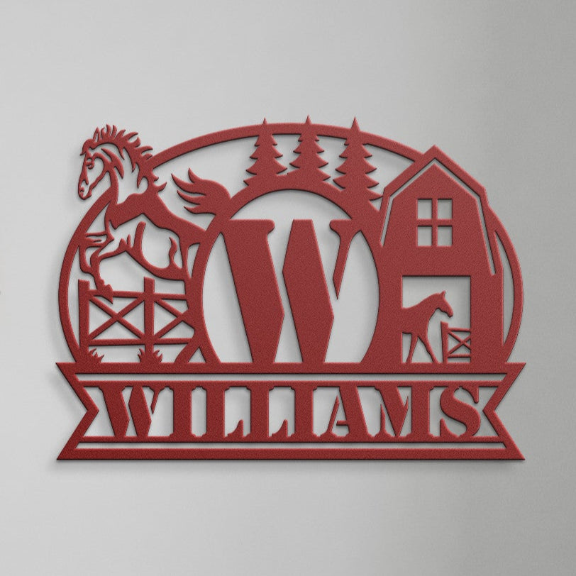 Personalized Horse Farm Metal Sign