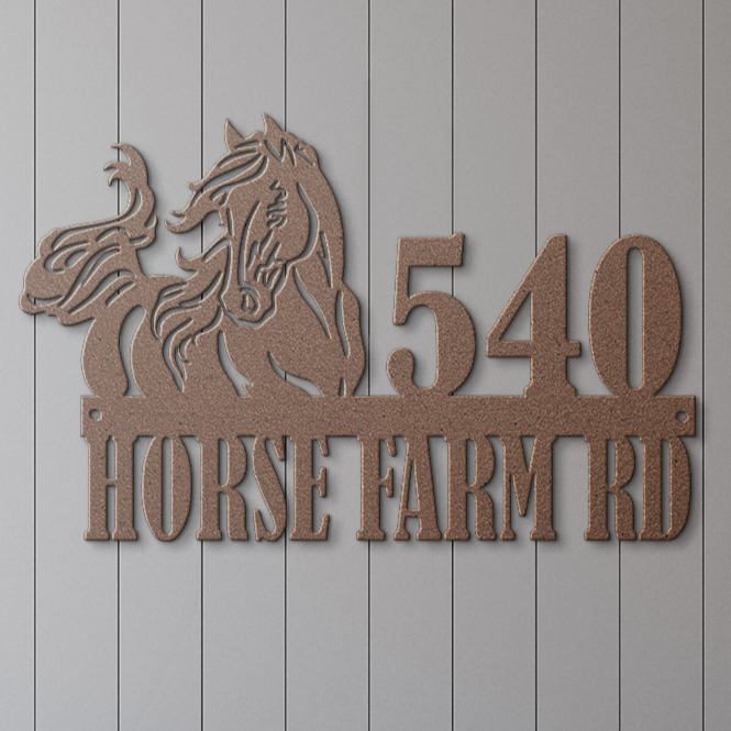MAGESTIC_HORSE_ADDRESS_SIGN_Copper_Rustic_Hallway_Mockup.png