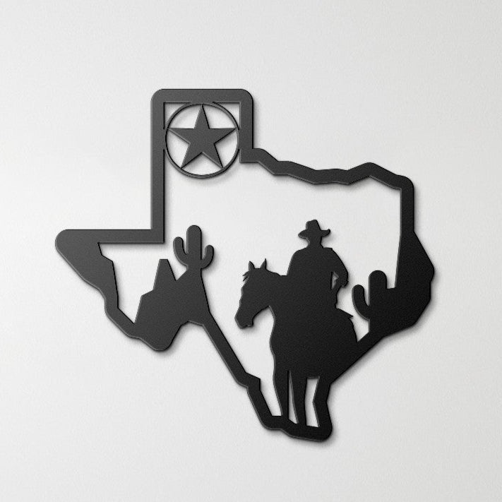 Texas Map Cowboy