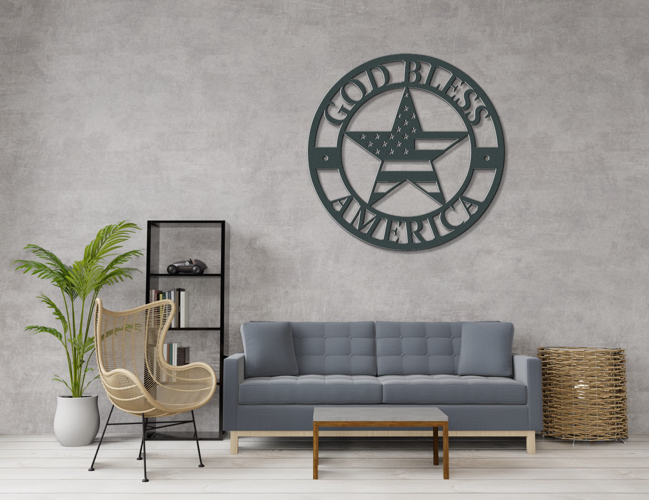 God Bless America Metal Sign – Patriotic Wall Art