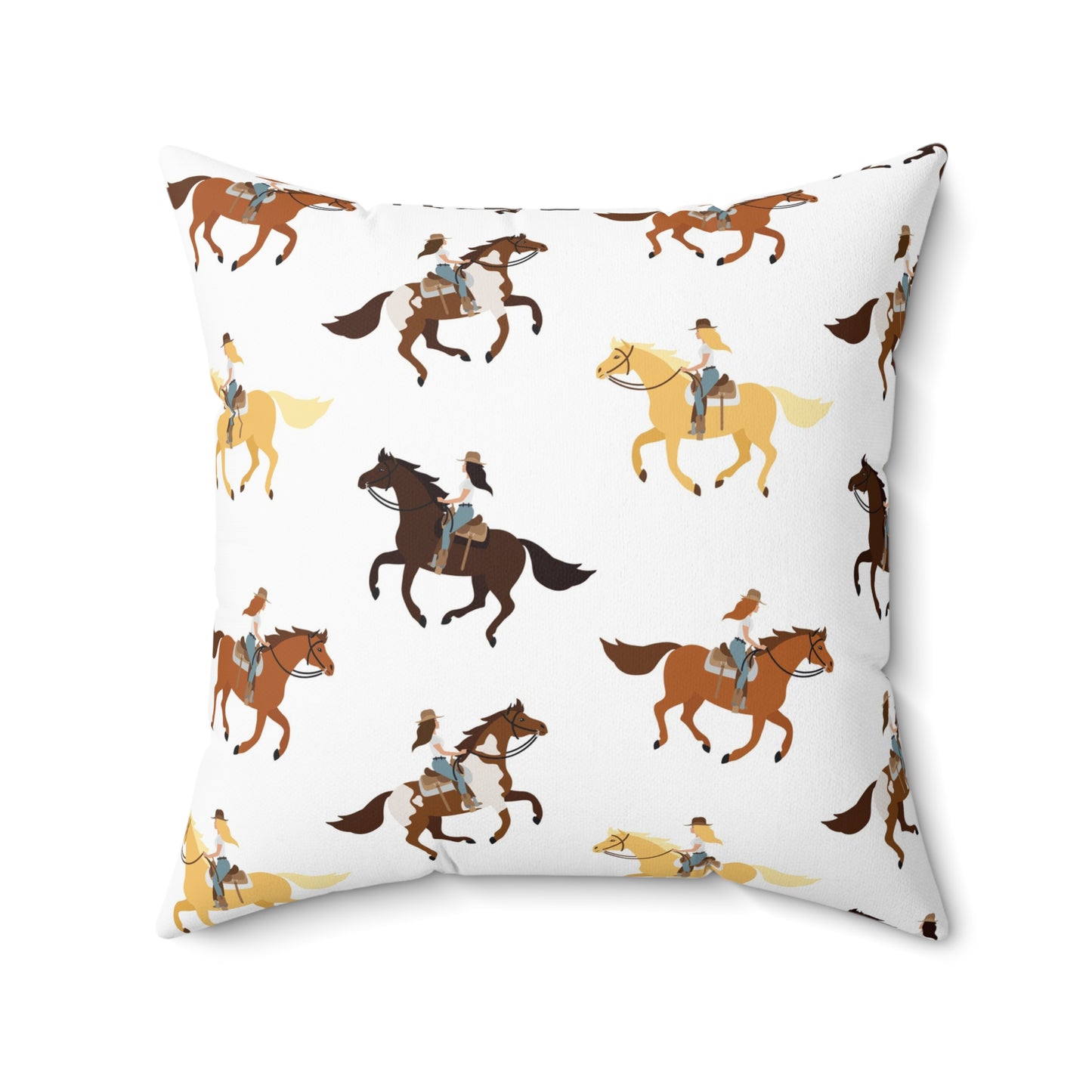 Equestrian-Themed Spun Polyester Square Pillow