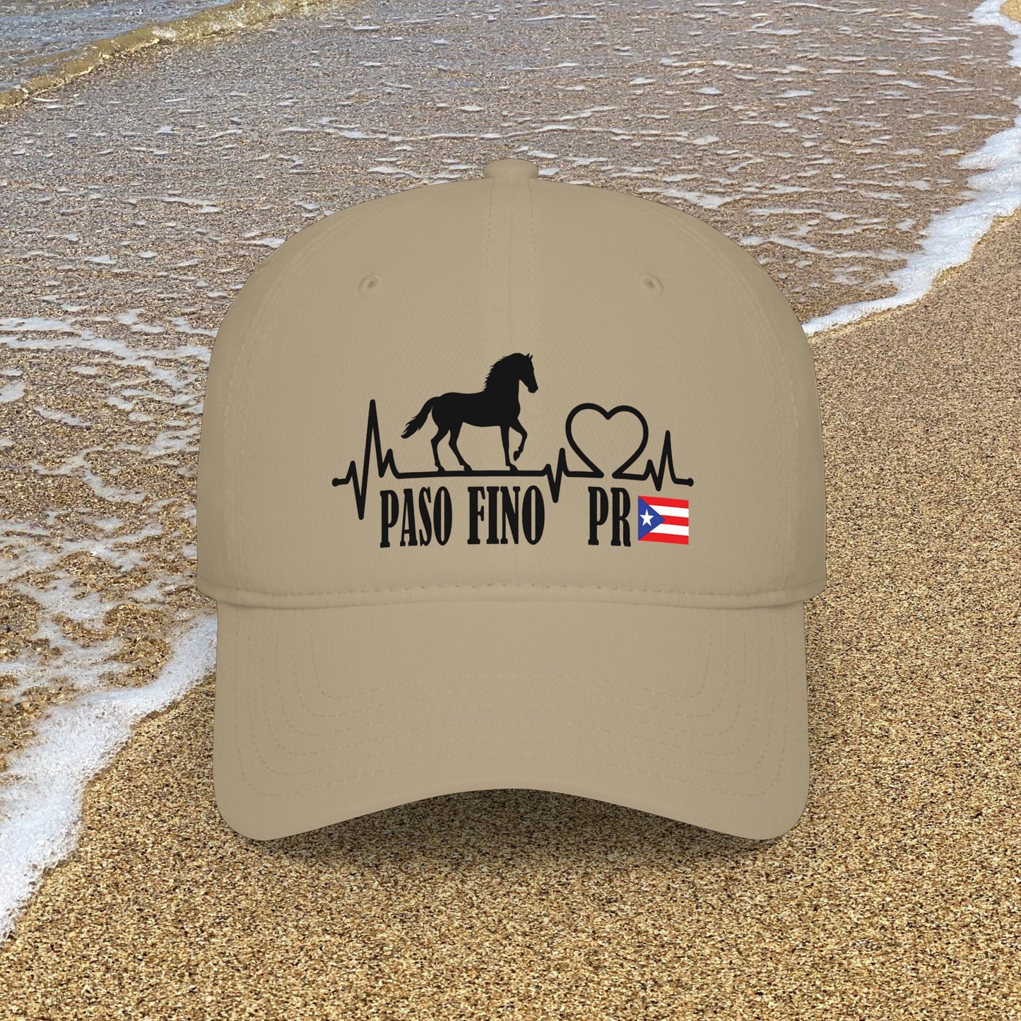 Paso Fino PR Horse Heartbeat Printed Baseball Cap — Puerto Rico Equestrian Hat