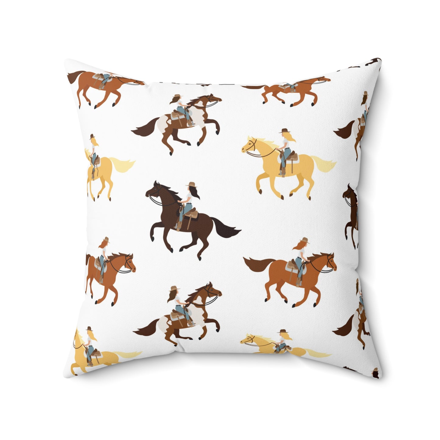 Equestrian-Themed Spun Polyester Square Pillow
