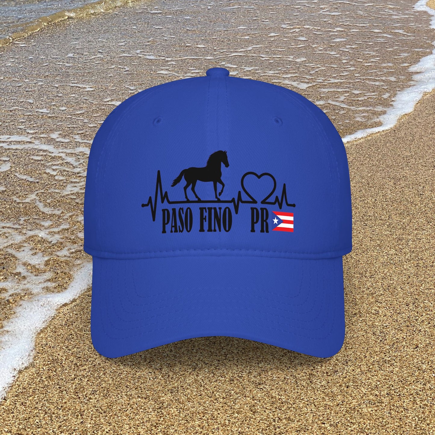 Paso Fino PR Horse Heartbeat Printed Baseball Cap — Puerto Rico Equestrian Hat