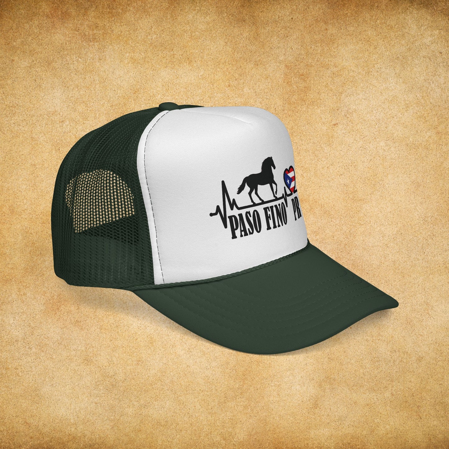 Paso Fino PR Trucker Cap — Horse Heartbeat Design