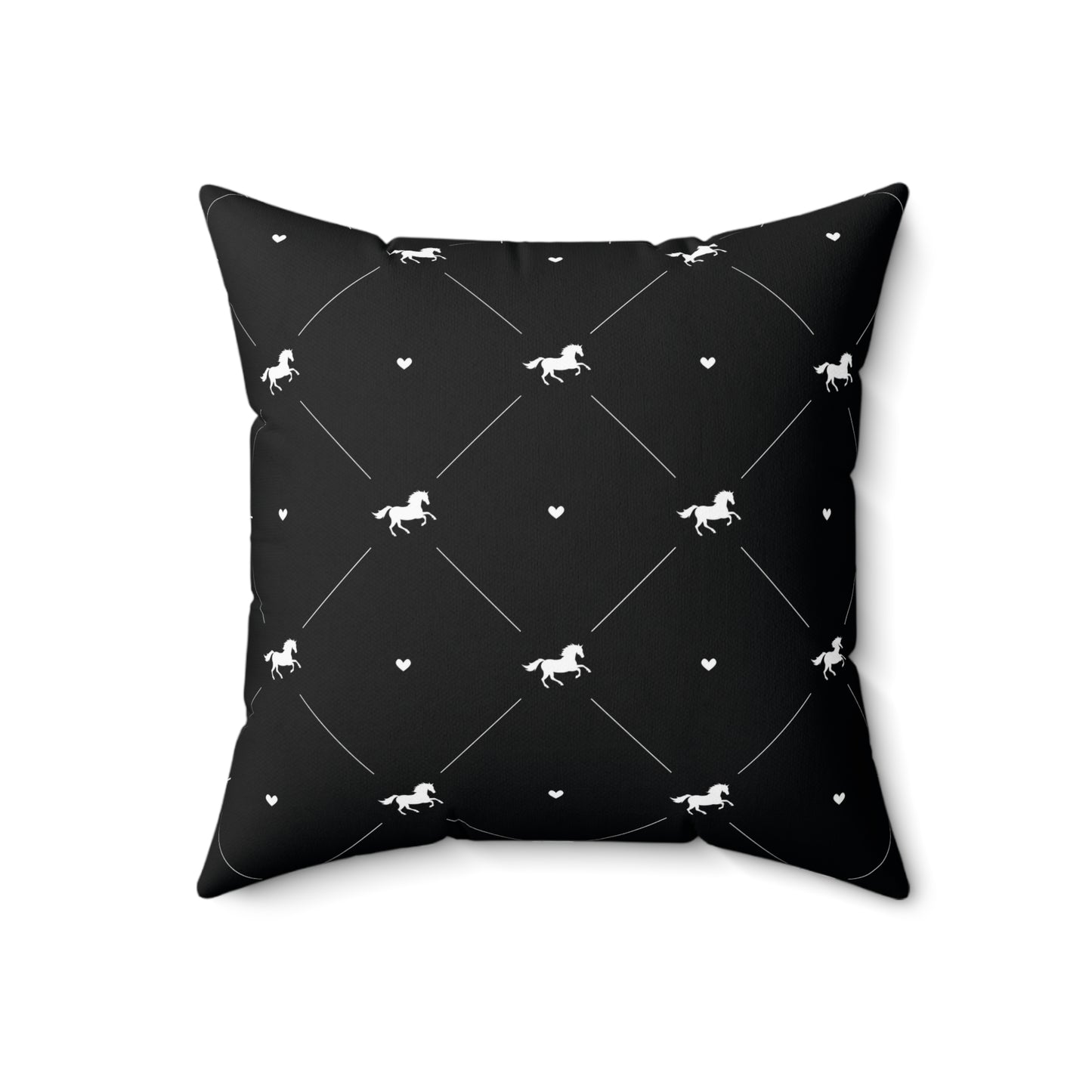 White Horse-Themed Square Pillow