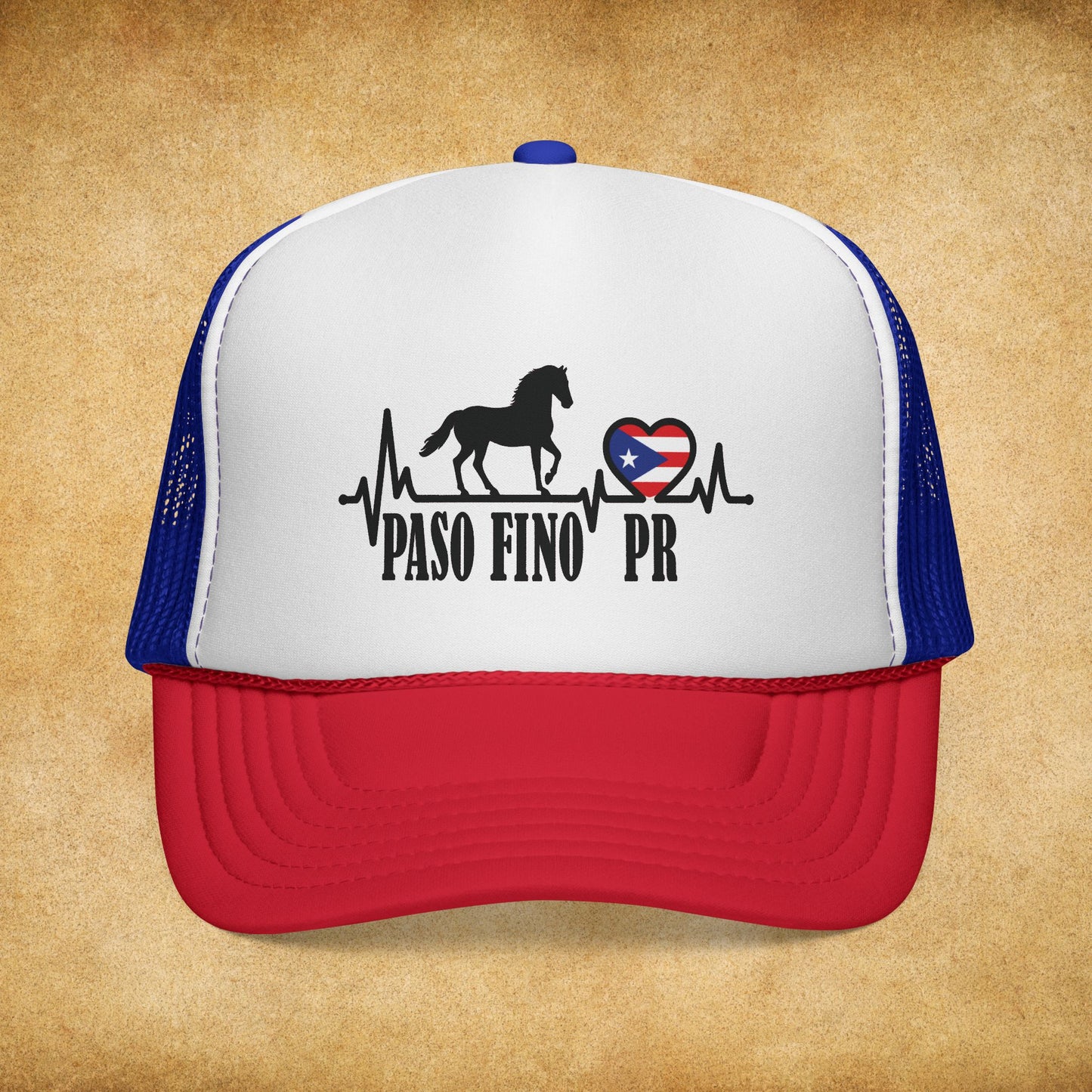 Paso Fino PR Trucker Cap — Horse Heartbeat Design
