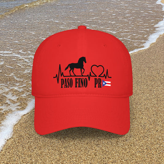 Paso Fino PR Horse Heartbeat Printed Baseball Cap — Puerto Rico Equestrian Hat