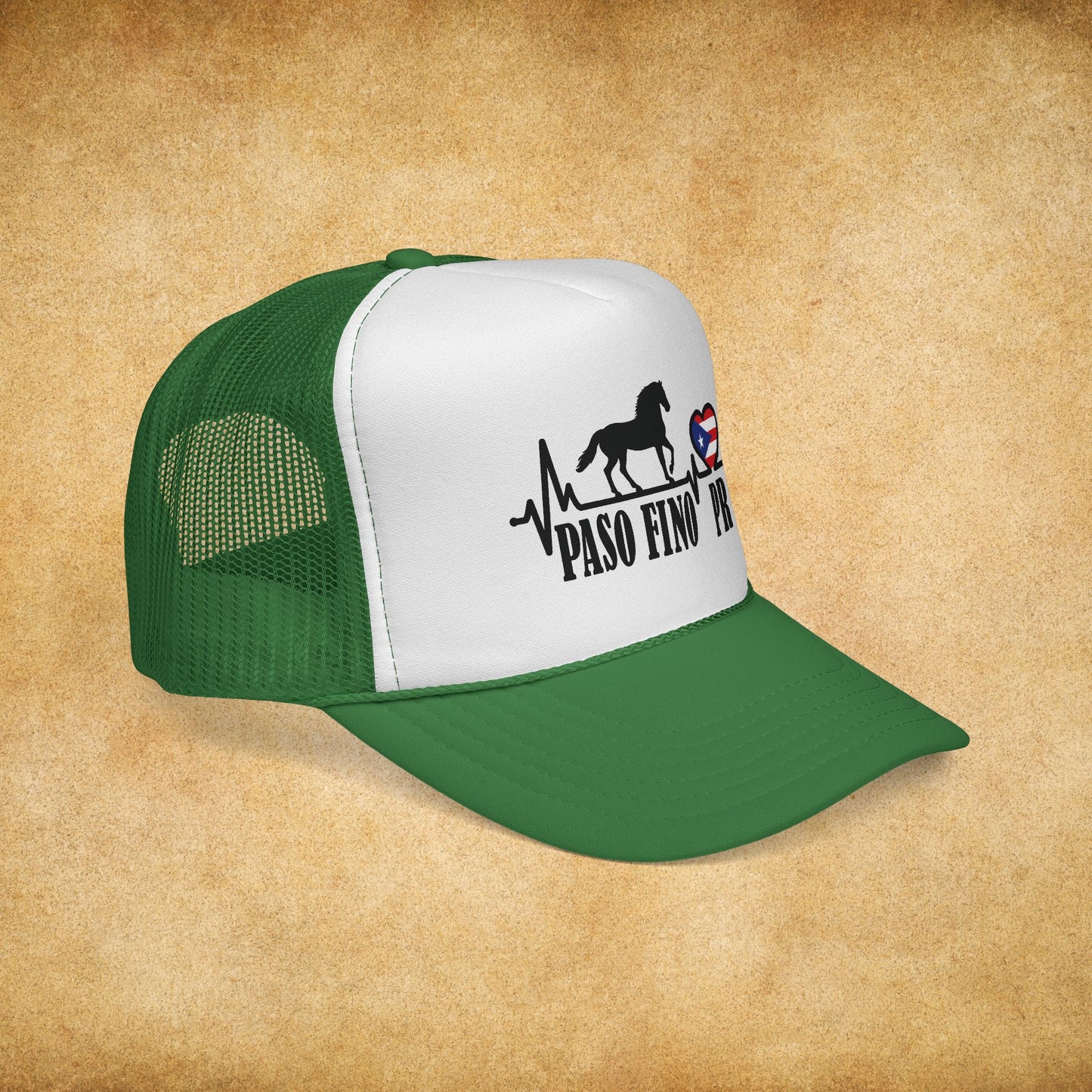 Paso Fino PR Trucker Cap — Horse Heartbeat Design