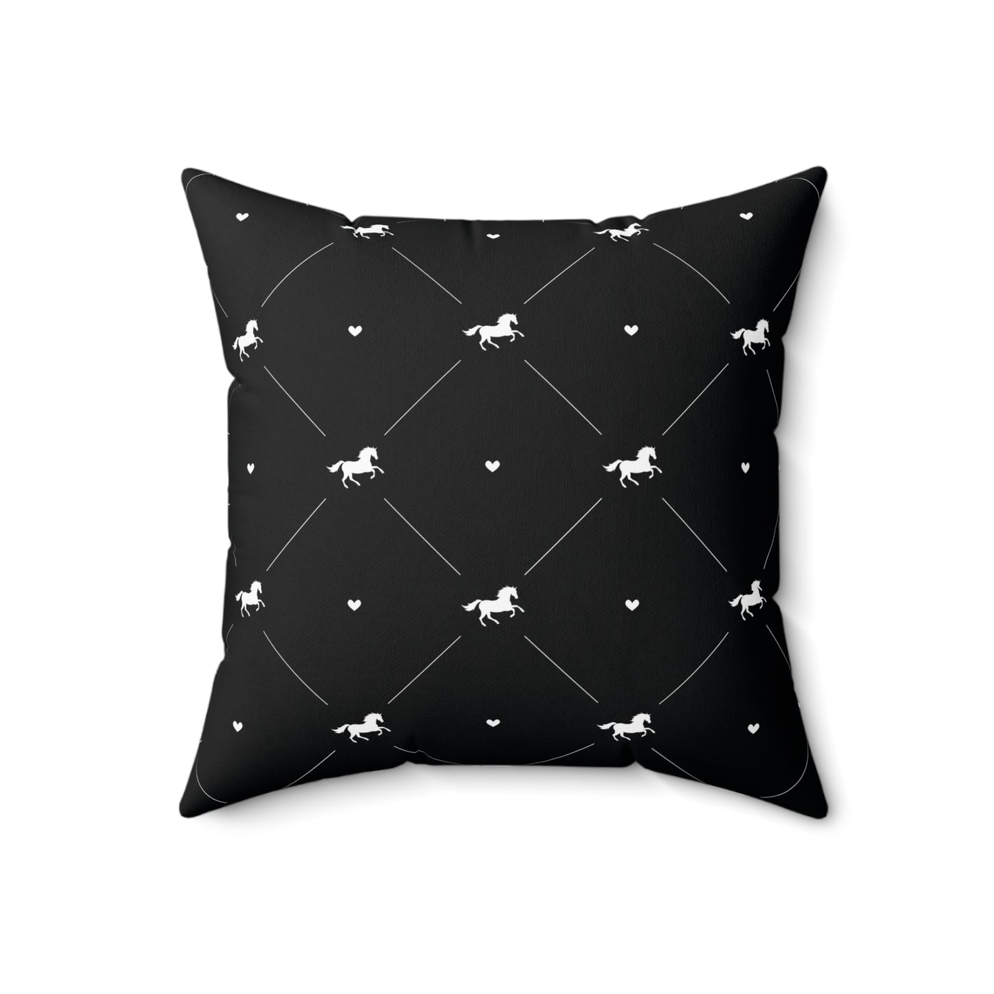 White Horse-Themed Square Pillow