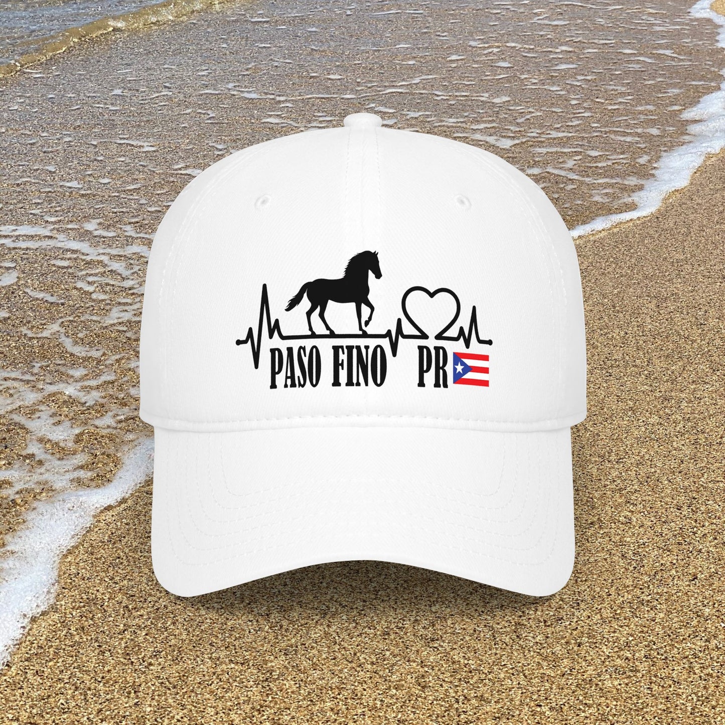 Paso Fino PR Horse Heartbeat Printed Baseball Cap — Puerto Rico Equestrian Hat
