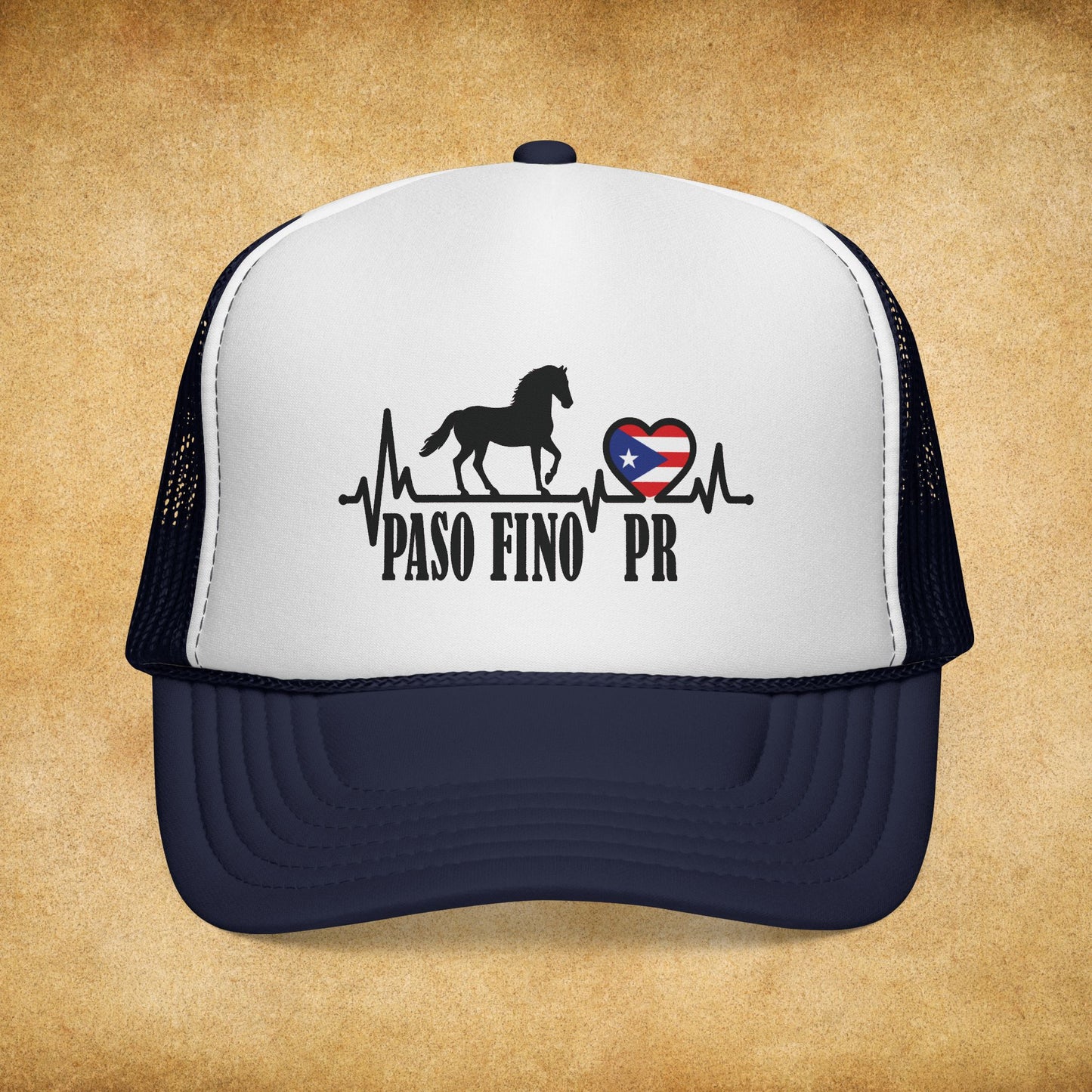 Paso Fino PR Trucker Cap — Horse Heartbeat Design