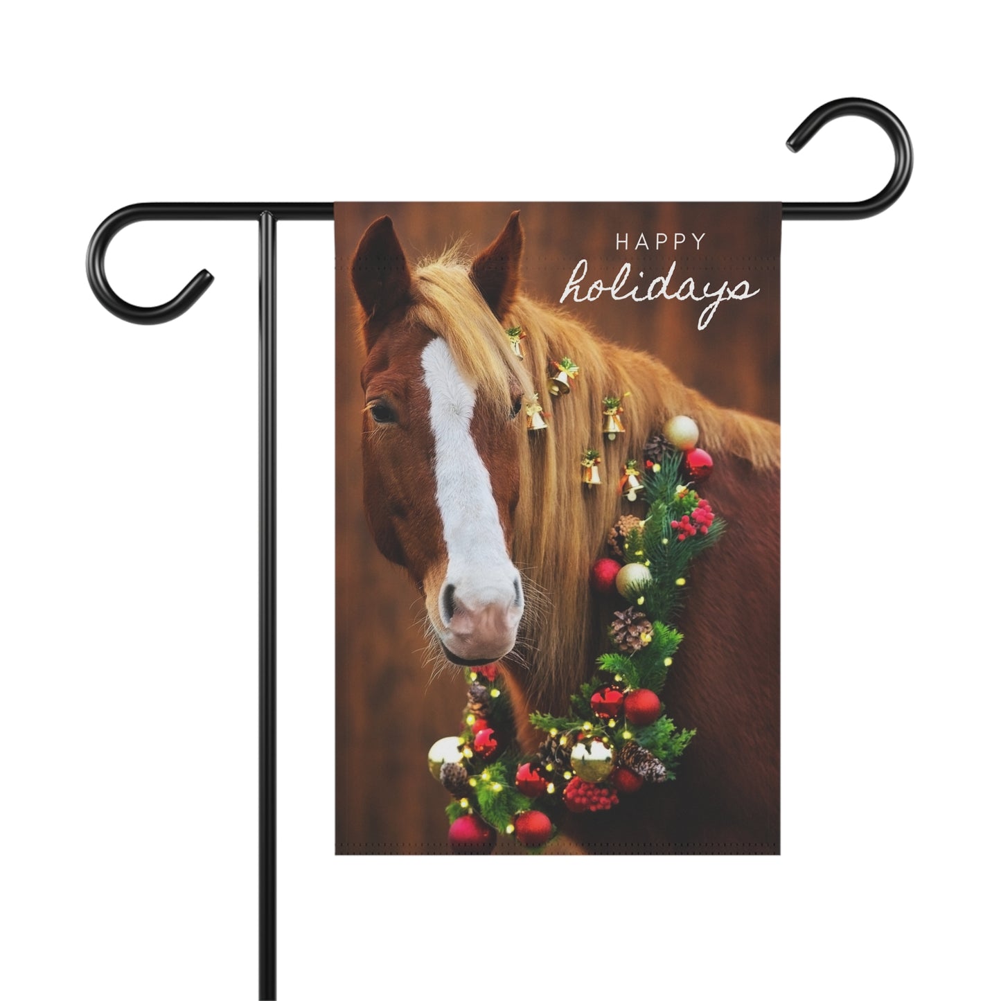 Happy Holidays Horse Garden Banner