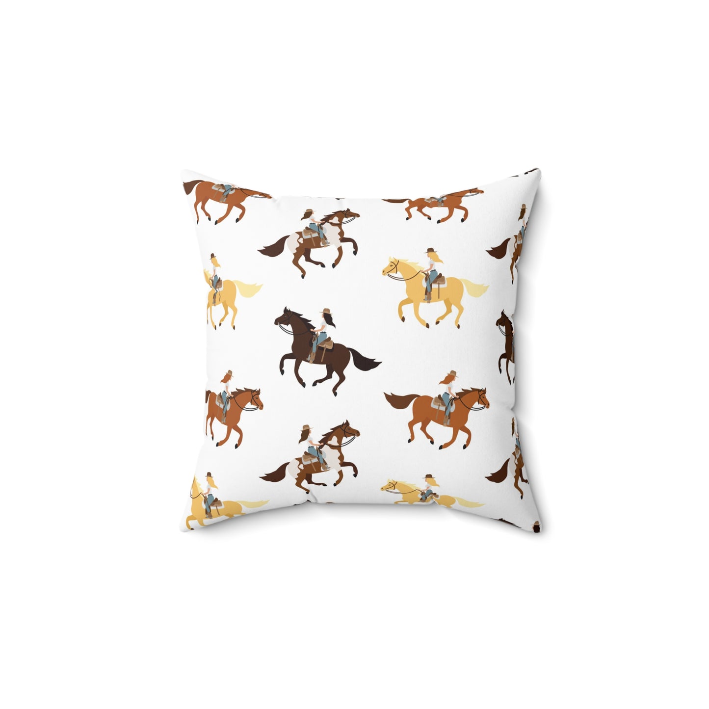 Equestrian-Themed Spun Polyester Square Pillow