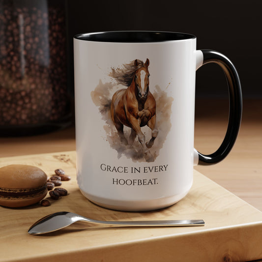 Grace in Every Hoofbeat Ceramic Mug — Horse Lover Ceramic Mug