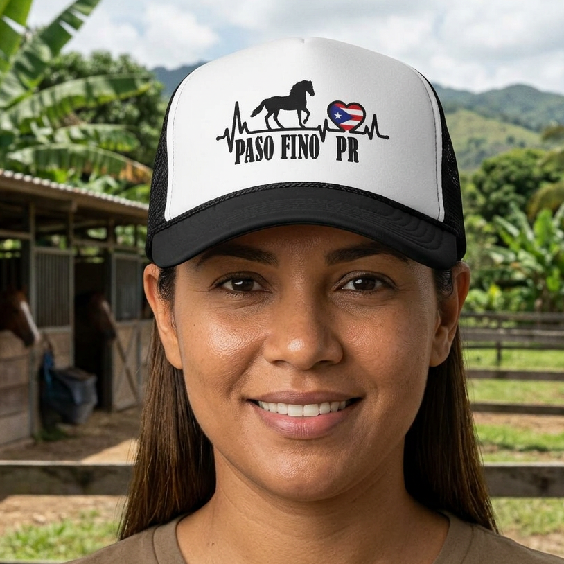 Paso Fino PR Trucker Cap — Horse Heartbeat Design