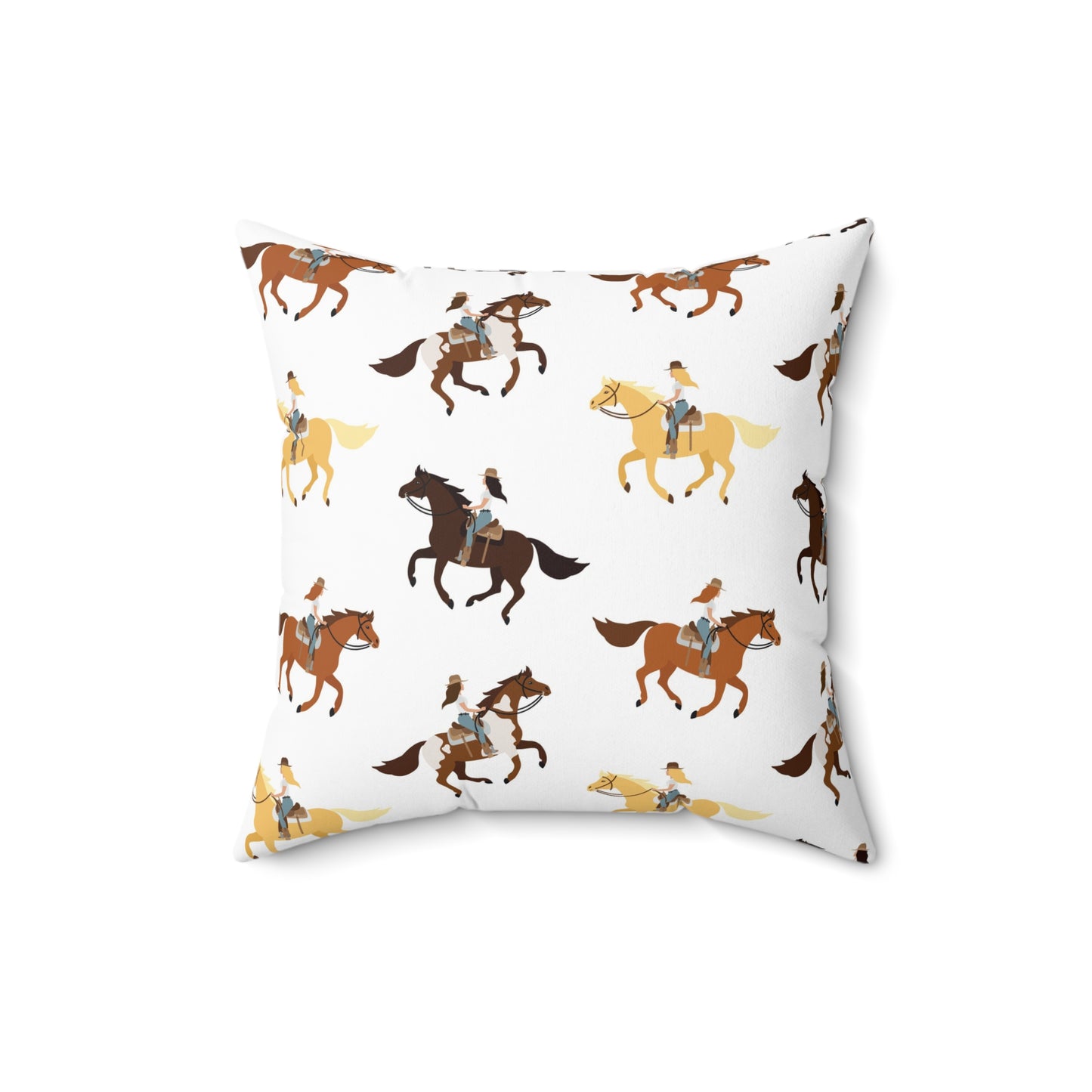 Equestrian-Themed Spun Polyester Square Pillow