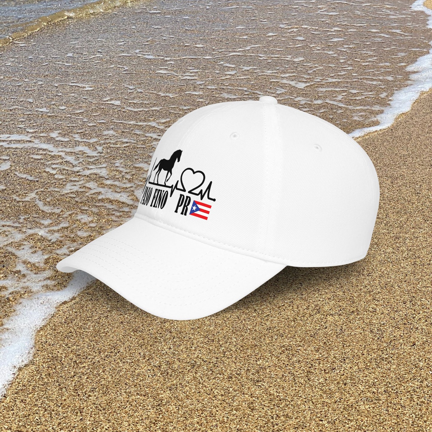 Paso Fino PR Horse Heartbeat Printed Baseball Cap — Puerto Rico Equestrian Hat