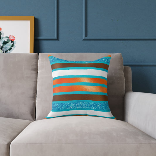 Colorful Striped Square Pillow for Home Decor