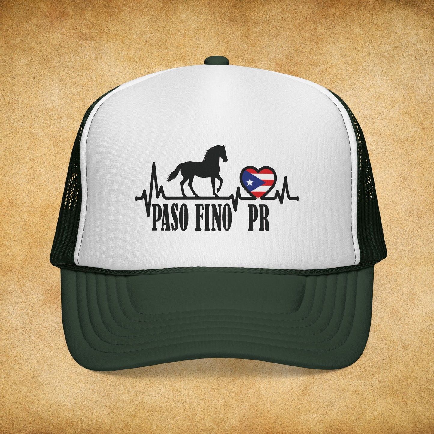 Paso Fino PR Trucker Cap — Horse Heartbeat Design