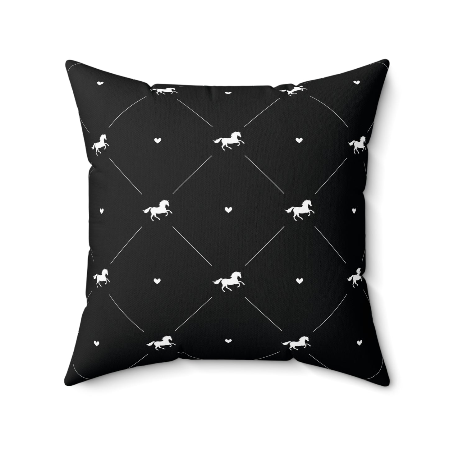 White Horse-Themed Square Pillow