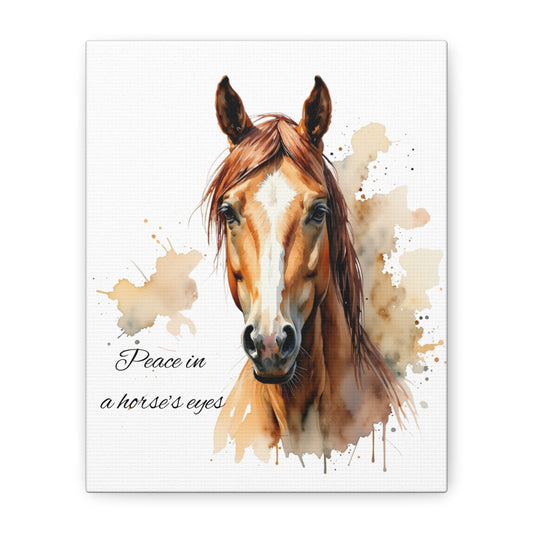 Peace in a Horse’s Eyes” Horse Portrait Canvas Print