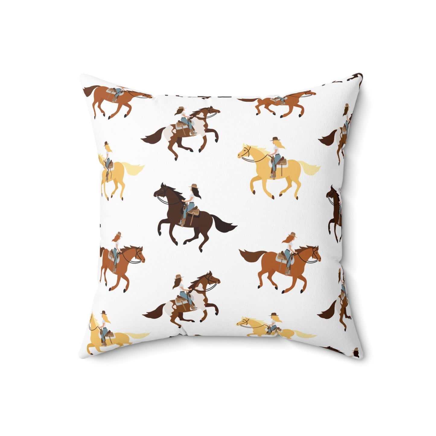 Equestrian-Themed Spun Polyester Square Pillow