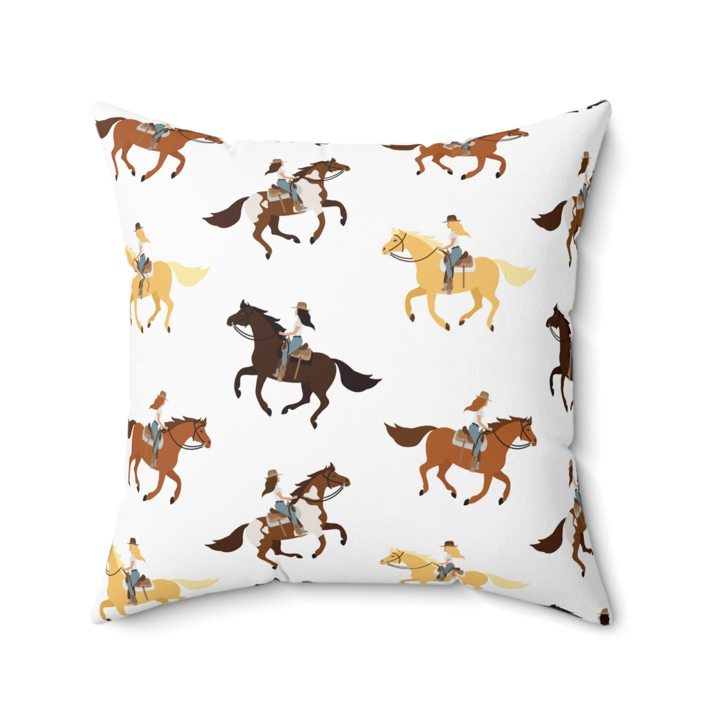 Equestrian-Themed Spun Polyester Square Pillow