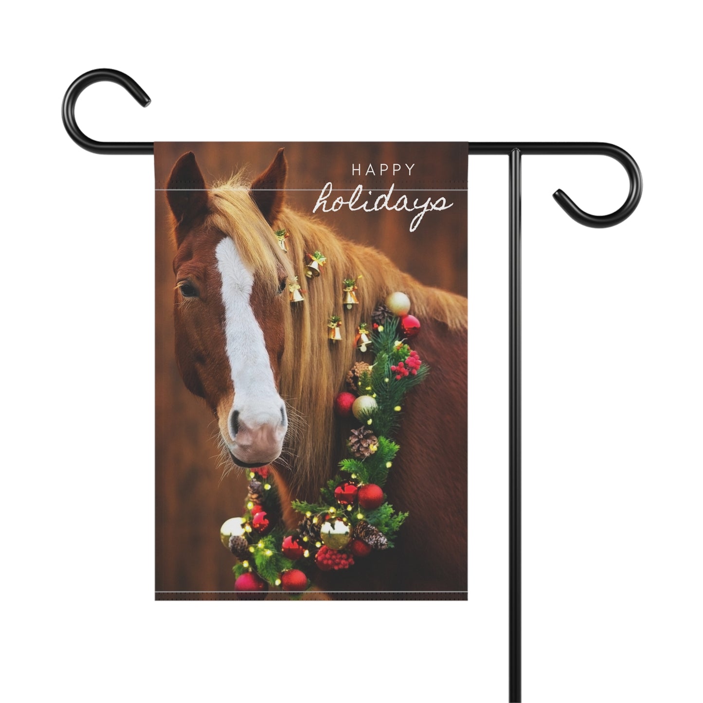 Happy Holidays Horse Garden Banner