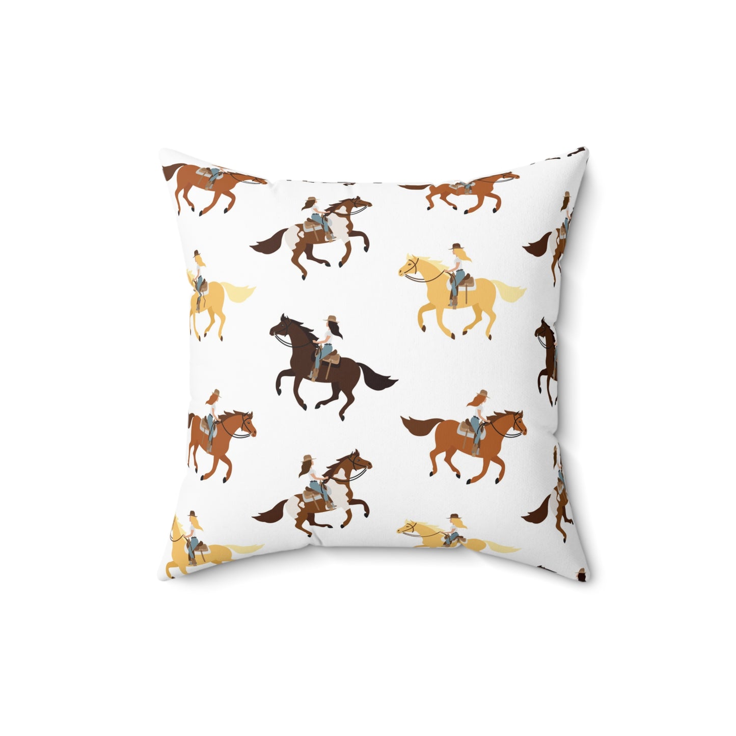 Equestrian-Themed Spun Polyester Square Pillow