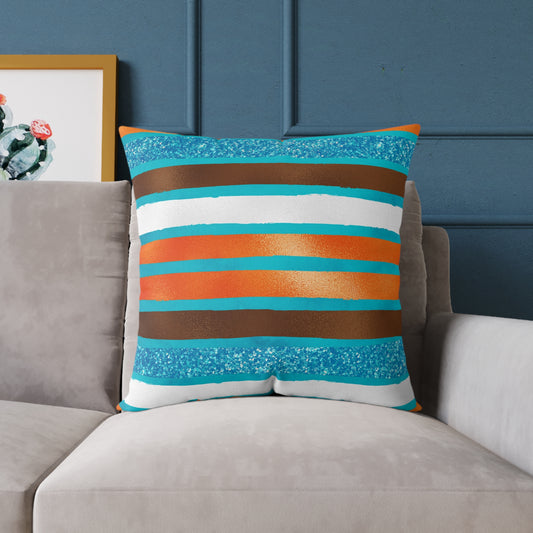 Colorful Striped Square Pillow for Home Decor