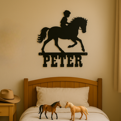 Little Rider Custom Name Sign – Custom Horse Wall Decor