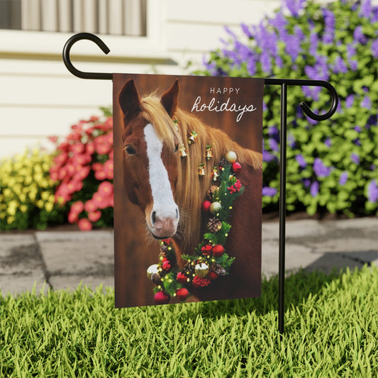 Happy Holidays Horse Garden Banner