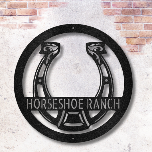 Horseshoe Monogram - Steel Sign