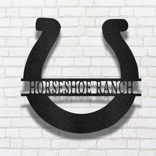Simple Horseshoe Monogram - Steel Sign