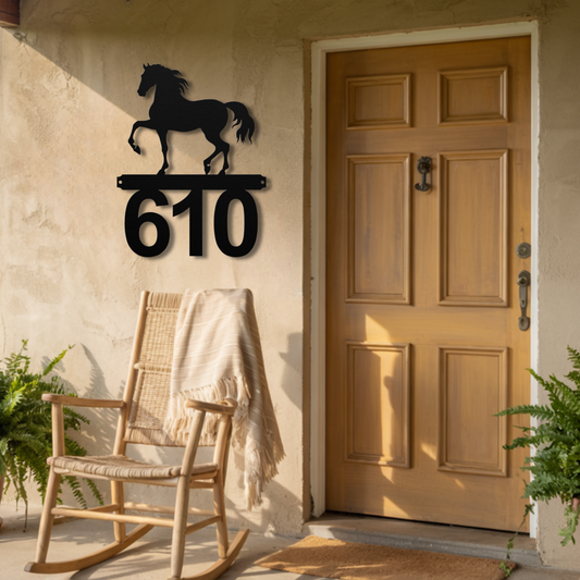 Custom Horse House Number Sign